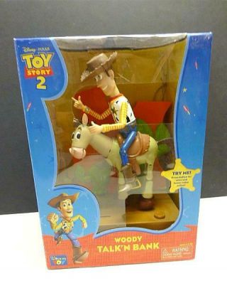 1999 Disney Pixar Toy Story 2 Animated Woody And Bullseye Talkin Bank