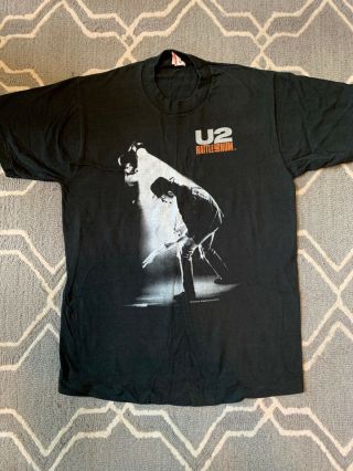 U2 Vintage Rattle And Hum T - Shirt 1988 80s Band Concert Tour T Sz L