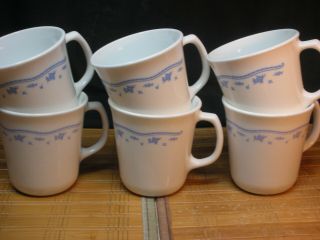 Corelle Corning Morning Blue Mugs,  Set Of 6