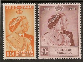 Northern Rhodesia 1948 Royal Silver Wedding Mnh