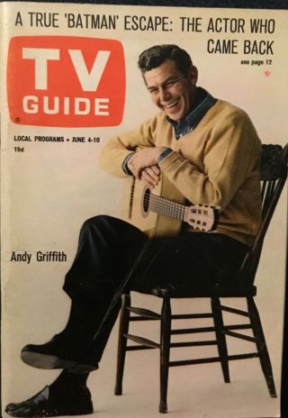 Andy Griffith Tv Guide June 4 - 10 1966 Man From Uncle Batman No Label