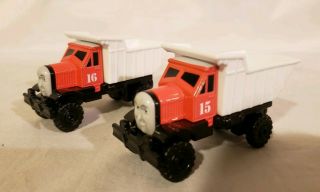 Thomas Take Along Diecast Max & Monty Dump Trucks These Fit Thomas Wooden Track