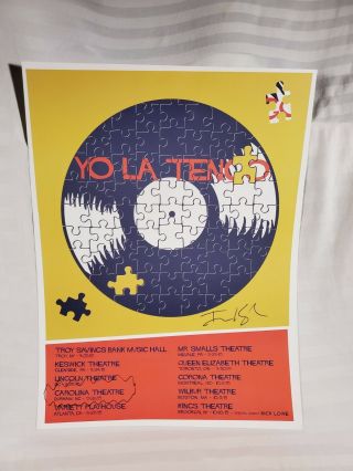 Yo La Tengo 2015 Concert Tour Poster Signed By Ira Kaplan