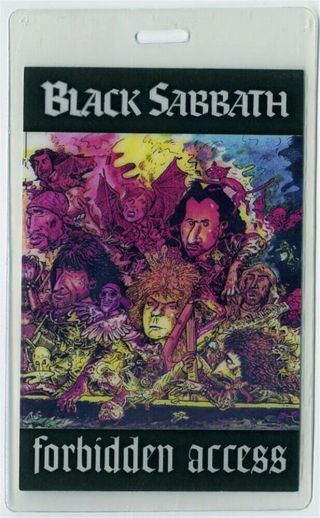 Black Sabbath Authentic 1998 Concert Laminated Backstage Pass European Tour Aa