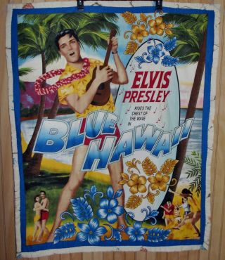 Vintage Elvis Presley Blue Hawaii Small Quilt Wall Hanging The King Collectible