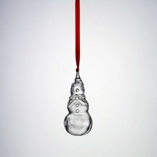Steuben Glass Crystal Snowman Ornament 9447