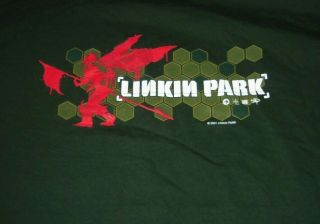 Vintage 2001 Linkin Park Hybrid Theory Concert Xl Green Shirt