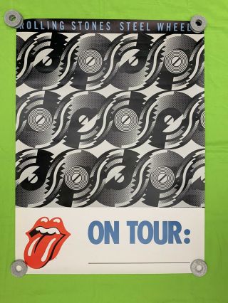 Rare Rolling Stones “steel Wheels On Tour” Poster 1989 Promo Poster 31x23