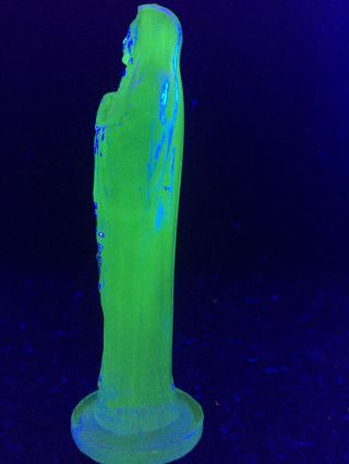 Blue Vaseline glass Madonna Doll uranium catholic religious cobalt / virgin Mary 2