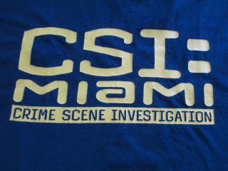 Csi Miami Crime Scene Investigation Navy Blue Yellow T Shirt M Medium L Large