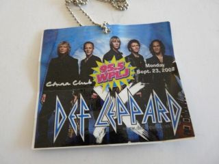 Def Leppard 2002 X Tour Issued Backstage Pass Laminate 100 Real China Club 2