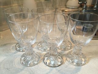 (6) Fostoria American Lady Clear Water Goblets 6 1/8 "