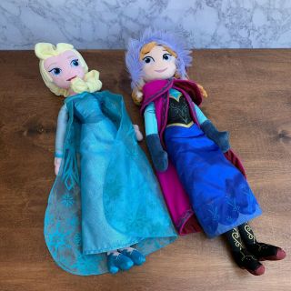 Two Large 20” Disney Frozen Elsa & Anna - Plush Dolls