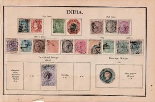 India Page From 1870 Album - Mid 1800 