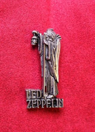 Led Zeppelin Hermit Pewter Pin Badge.  Poker By Alchemy Of England.  1993 Rare.