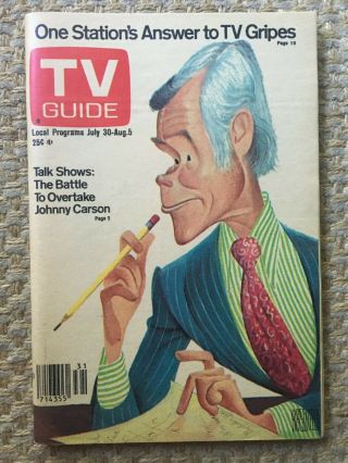 1977 Vintage Johnny Carson Tv Guide - No Mailing Label - Memphis Edition