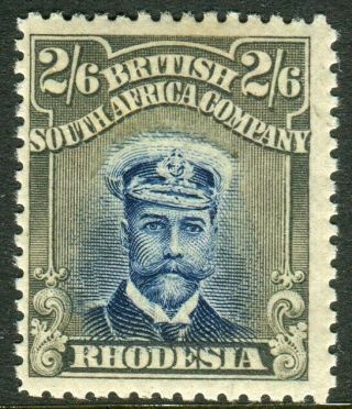Rhodesia - 1913 - 19 2/6 Indigo & Grey - Brown Die Ii Perf 14.  A Mounted Sg 236