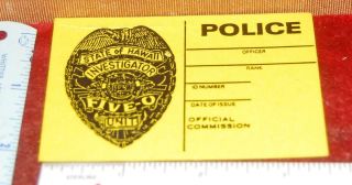 State Of Hawaii Five - 0 Police Investigator Card Five O