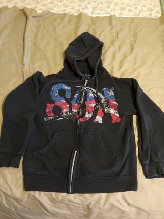 Sons Of Anarchy American Flag - Zip Jacket/hoodie - Black - Size Small