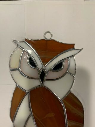 OWL bird (Large) - Stained Glass - Handcrafted - Sun Catcher - 12” X 8”Inches 2
