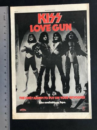 Kiss 1977 13x17” Album Release “love Gun” Promo Ad