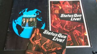 Status Quo Two Uk Tour Programmes 1975 & 1977 Plus A Live 7 " Ep