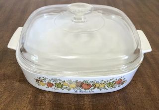 Corning Ware - Spice Of Life - A - 10 - B Casserole Baking Dish - A - 12 - C Pyrex Lid