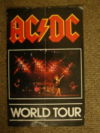 Ac/dc 1980 Back In Black Tour Programme C/w Patch