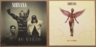 Nirvana Ultra Rare 1993 Double Sided Promo Poster Flat 4 Utero Cd 12x12 Usa