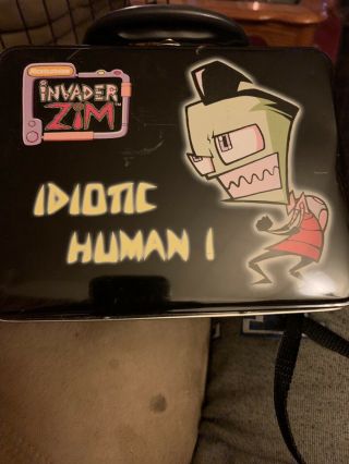 Invader Zim Metal Lunch Box Rare Collectible With Strap Has Some Scratches