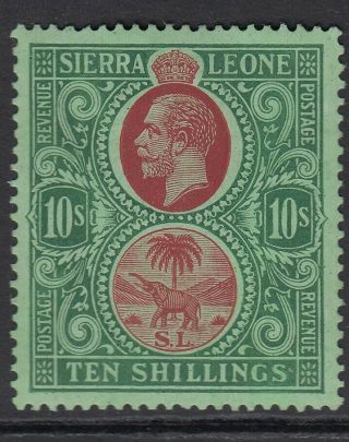 Sierra Leone - 1927 10/ - Red & Green/green.  A Mounted Example Sg146