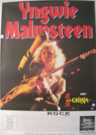 Yngwie Malmsteen Concert Tour Poster 1990 Eclipse