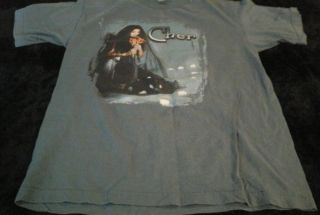 Cher Do You Believe 2000 Concert Tour Blue T - Shirt With Cities Sz Large