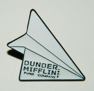 The Office Tv Series Dunder Mifflin Paper Airplane Logo Metal Enamel Pin