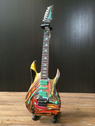 Steve Vai Swirl Guitar Ibanez Universe 7 - String Mini Guitar Collectible