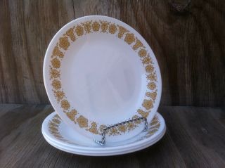 Corelle Dishes Butterfly Gold Small B&b Or Dessert Plates Set Of 4