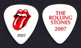 Rolling Stones Keith Richards White Guitar Pick - 2007 A Bigger Bang Tour