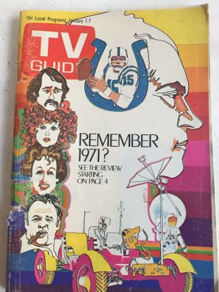 January 1 - - 1972 Tv Guide (remember 1971?/art Metrano/ Chicago Metro