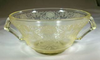 Hazel Atlas Co.  Florentine 2 Or Poppy Yellow 4 - 3/4 " Diameter Cream Soup Bowl