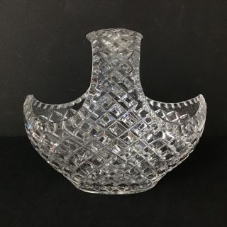 Unbranded Diamond Cut Clear Crystal Basket Vase 309