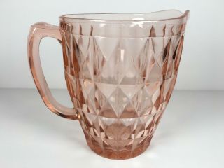 Vintage Pink Depression Windsor 40 Ounce Pitcher By Jeannette 6.  25 " X 5.  25 " Exc
