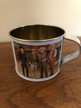 Vintage Bonanza Tv Show Tin Mug From Ponderosa Ranch In Nevada -