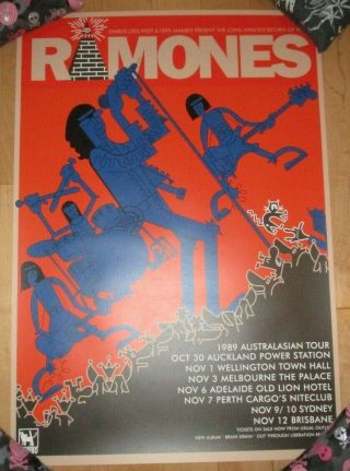 Ramones Concert Gig Poster 1989 Australian Tour Mambo