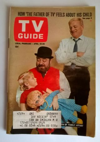 Family Affair April 22,  1967 Tv Guide Brian Keith Anissa Jones Sebastian Cabot