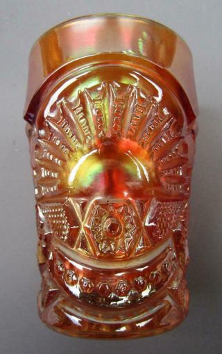 Rising Sun Scarce Marigold Foreign (argentina) Carnival Glass 4⅛ " Tumbler 382