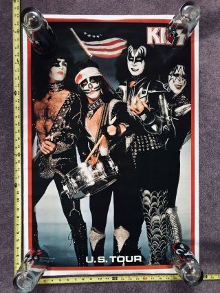 Vintage Kiss 1976 Us Tour Poster - Aucoin - Boutwell Rare One Stop Posters