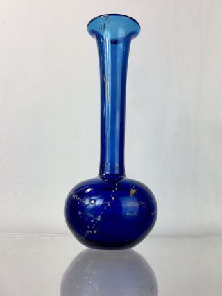 Vintage Mdina Studio Art Glass Bud Vase Sea & Sand Malta Single Stem Flared
