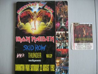 Iron Maiden Monsters Of Rock Concert Official Programme & Ticket 1992