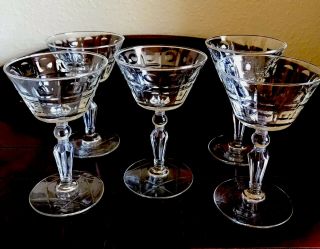Vintage Champagne Cocktail Coupes Glasses Sherbets Libbey Rock Sharpe Stemware 5