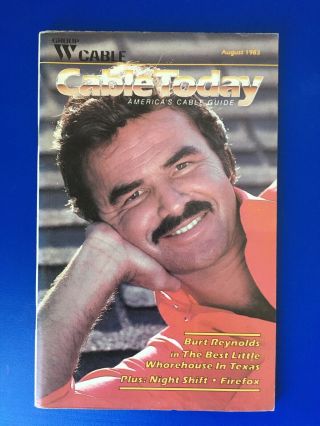 Vintage Group W Cable Tv Guide August 1983 - Burt Reynolds